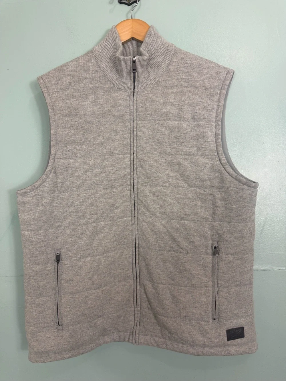 Polo Golf Ralph Lauren Vest Men XL Gray‎ Quilted Light Weight Full Zip
